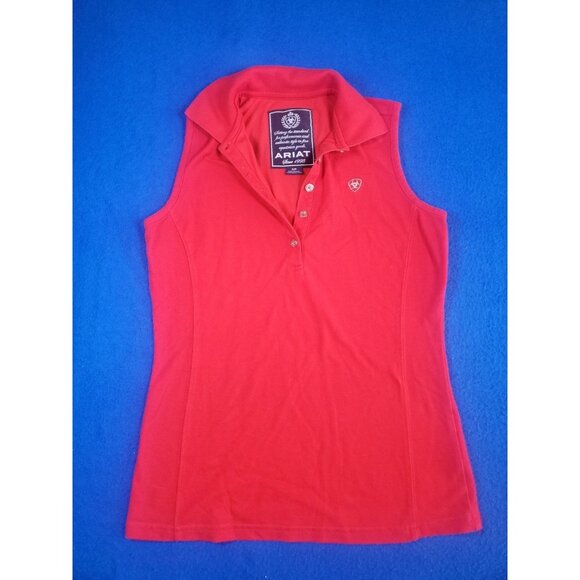 ARIAT Horse Riding Red Sleeveless Shirt Women's Size S/P - Picture 13 of 14